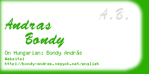 andras bondy business card